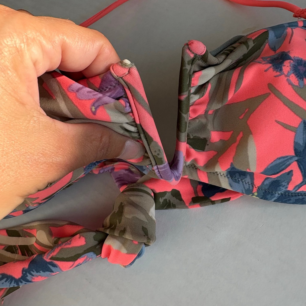 Women's American Eagle Tropical palm floral print Bikini Set Pink Floral Size S - Picture 3 of 16